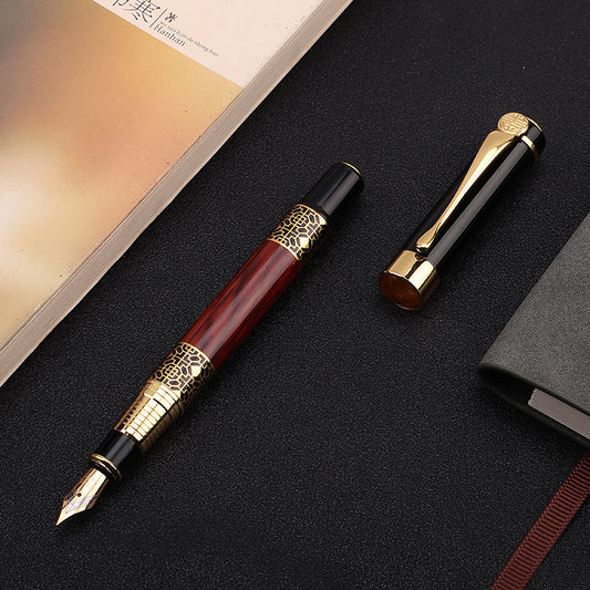 ImitationMahogany Metal Wood Grain Fountain Pen - McRick Shop