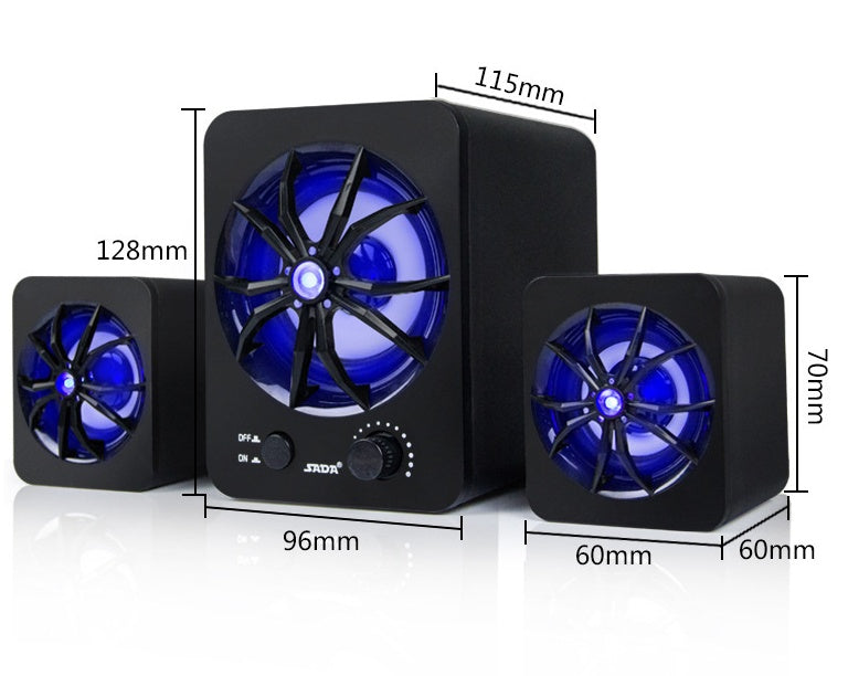 Laptop desktop computer speaker 2.1 Multimedia luminous sound mini speaker bass speaker - McRick Shop