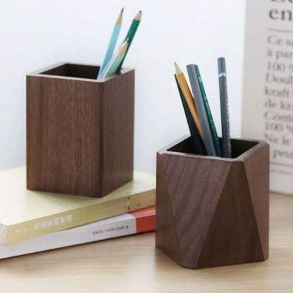 Ergonomic Wooden Pen Holder Office Desktop Simple Storage - McRick Shop