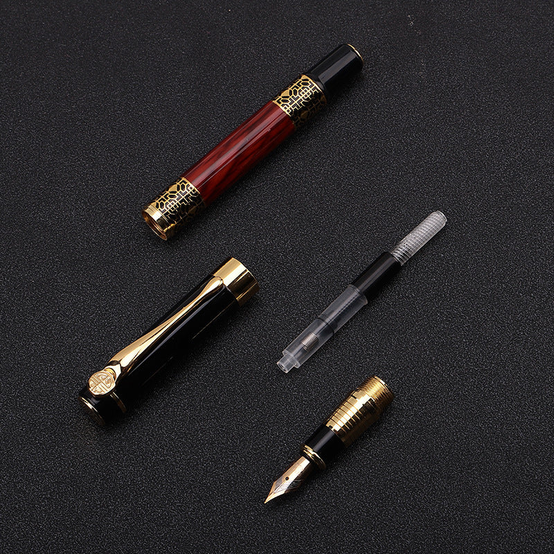 ImitationMahogany Metal Wood Grain Fountain Pen - McRick Shop