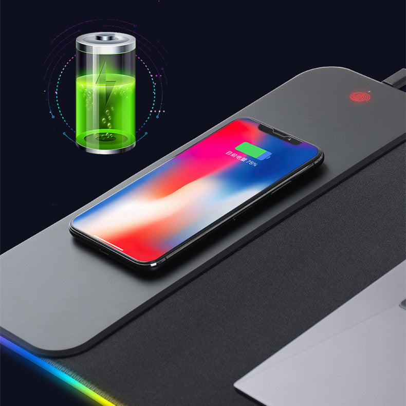 Wireless Charging Mouse Pad 10W Fast Charging Colorful Luminous Mouse Pad Super Large Gaming Mouse Pad - McRick Shop