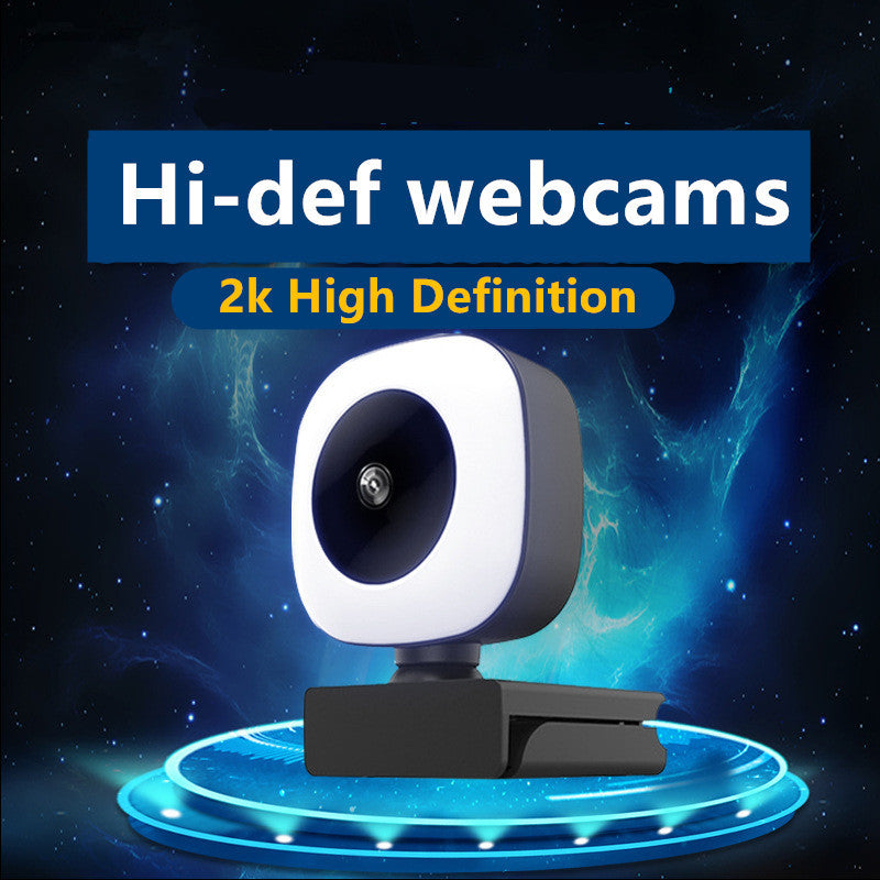 Full HD 2K Web Camera Auto Focus with Microphone for PC Laptop with Fill Lamp Web Cam - McRick Shop