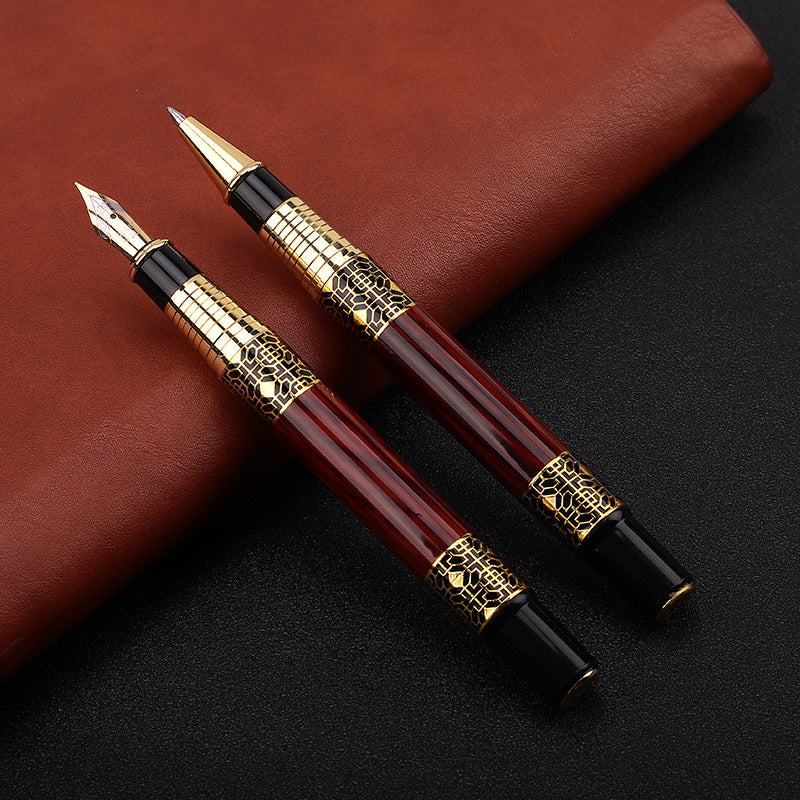 ImitationMahogany Metal Wood Grain Fountain Pen - McRick Shop