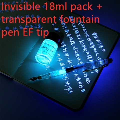 Invisible ink transparent violet ink fluorescent