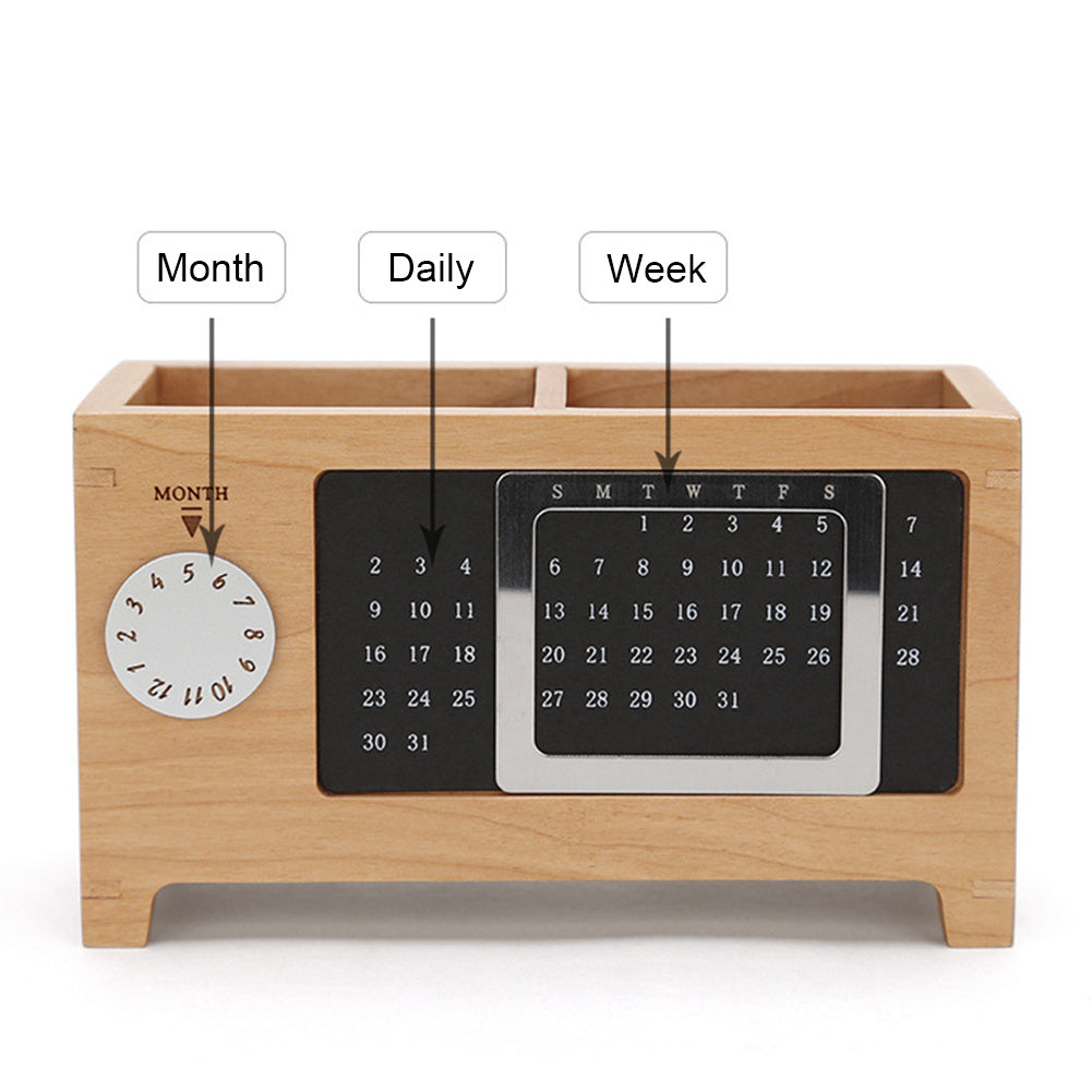 Calendar wooden pen holder - McRick Shop