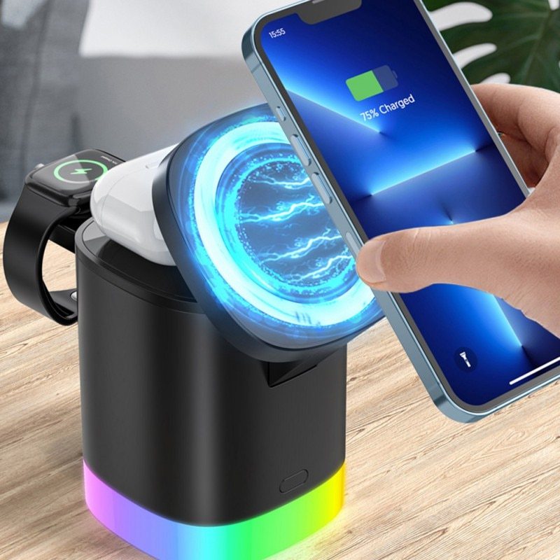 3 in 1 RGB magnetic wireless fast charger - McRick Shop