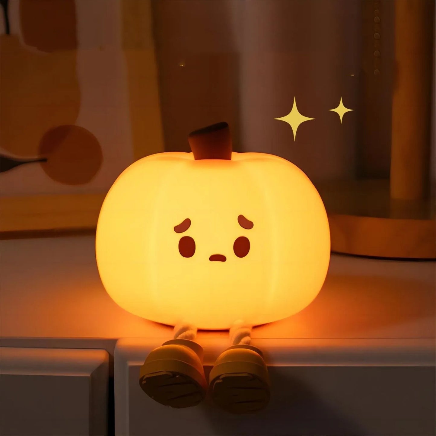 Home Decor Halloween Pumpkin Night Light Cute Soft Silicone Lamp Touch Dimmable Rechargeable Bedside Decor Light Kids Gifts Halloween Decorations - McRick Shop