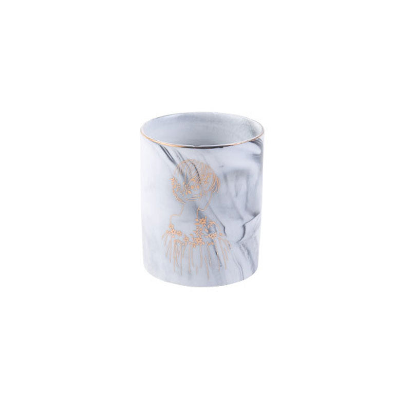 Marbled ceramic pen holder - McRick Shop