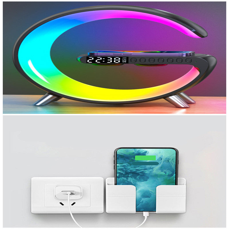 New Intelligent G Shaped LED Lamp Bluetooth Speake Wireless Charger Atmosphere Lamp App Control For Bedroom Home Decor - McRick Shop