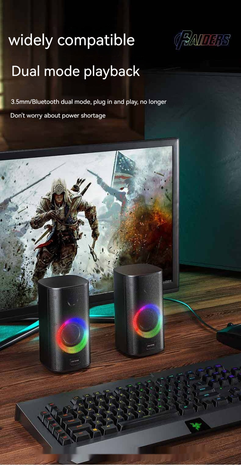 Game Colorful E-sports Desktop Bluetooth Speaker Dual Speaker Computer Stereo Speaker - McRick Shop