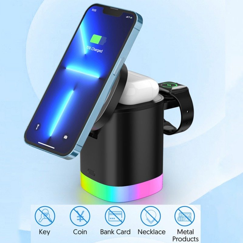 3 in 1 RGB magnetic wireless fast charger - McRick Shop