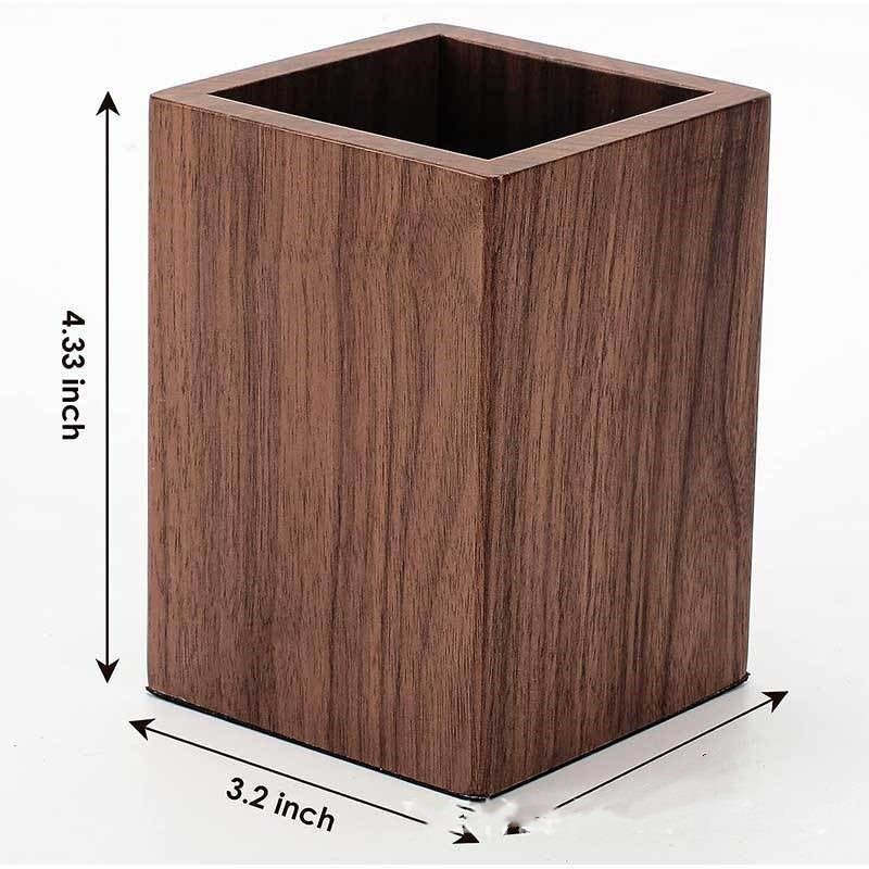 Ergonomic Wooden Pen Holder Office Desktop Simple Storage - McRick Shop