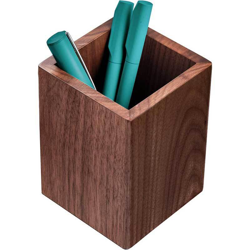 Ergonomic Wooden Pen Holder Office Desktop Simple Storage - McRick Shop