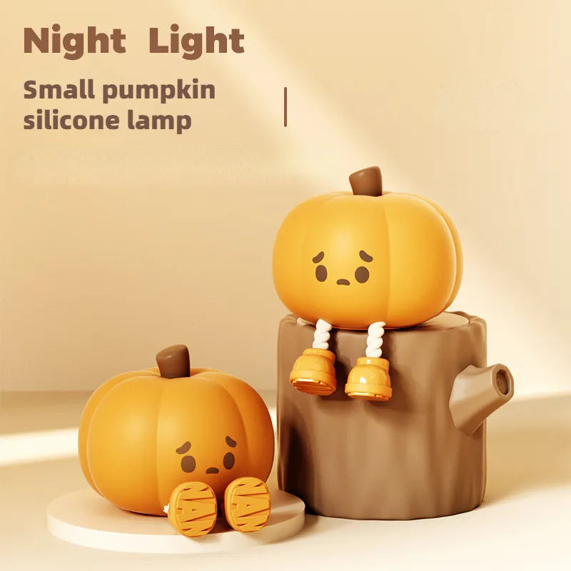 Home Decor Halloween Pumpkin Night Light Cute Soft Silicone Lamp Touch Dimmable Rechargeable Bedside Decor Light Kids Gifts Halloween Decorations - McRick Shop