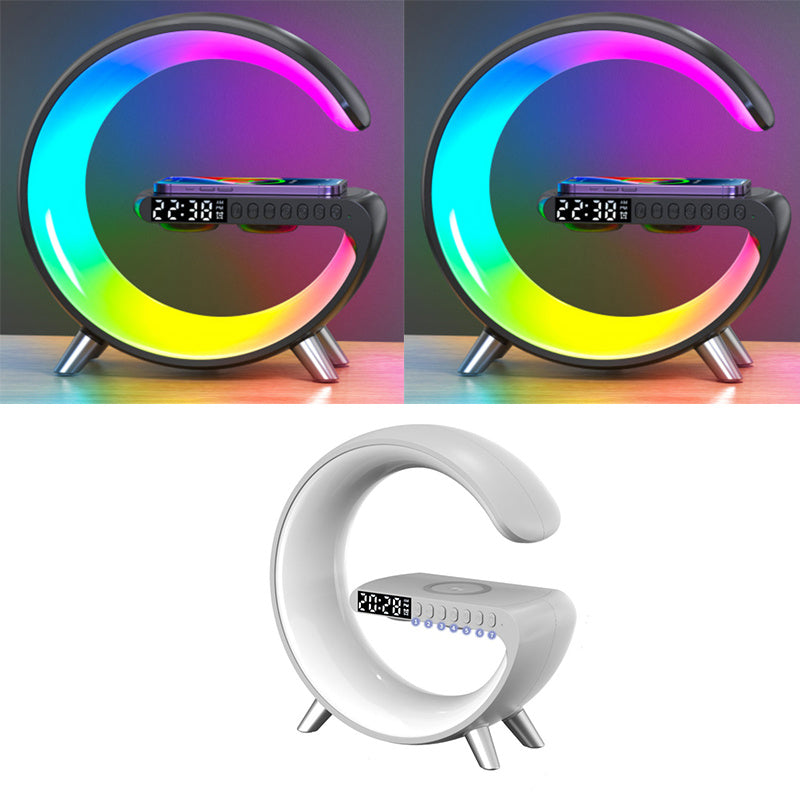 New Intelligent G Shaped LED Lamp Bluetooth Speake Wireless Charger Atmosphere Lamp App Control For Bedroom Home Decor - McRick Shop